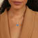Teardrop Shape Lab Created Blue Opal with Cubic Zirconia Accents Necklace