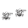 Rhodium Over Sterling Silver Antiqued Skull and Crossbones Post Earrings