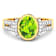 1.9ctw Green Peridot and Diamond 14K Yellow Gold Halo Ring