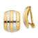 14k Yellow Gold and Rhodium Over 14k Yellow Gold Ribbed Non-pierced
Omega Back Earrings