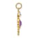 10k Yellow Gold Purple Amethyst Simulant February Birthstone and Clear
Cubic Zirconia Boy Charm