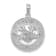 Rhodium Over Sterling Silver Polished Puerto Rico Circle Frog Pendant