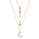 White Cubic Zirconia 18k Rose Gold Over Sterling Silver Moon and Star
Layered Necklace 0.36ctw