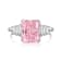 Radiant Cut Pink CZ and Baguette White Cubic Zirconia Sterling Silver Ring