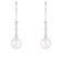 7-7.5mm Akoya Pearl with Diamond Accent 14K White Gold Dangle Earrings, 0.08ctw
