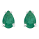 6x4mm Pear Shape Emerald 14k White Gold Stud Earrings