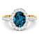 2.29ctw London Blue Topaz and Diamond 14K Yellow Gold Halo Ring