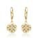CZ Star Medallion Dangle Earrings In 14K Gold Over Brass
