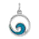Rhodium Over Sterling Silver Polished Enameled Wave Pendant