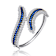 Sapphire Color CZ Station Bangle Bracelet In Sterling Silver