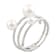 Cultured Freshwater Pearl and CZ Bypass Ring in Sterling Silver