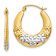 14k Two-tone 7/8" Flowers Hoop Earrings