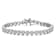 CZ Cluster Tennis Bracelet In Sterling Silver