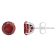 6mm Round Garnet Rhodium Over Sterling Silver Stud Earrings