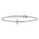 Rhodium Over 14k White Gold Diamond Sideways Letter T Bracelet