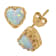 Lab Created Opal 14K Yellow Gold Over Sterling Silver Heart Earrings 1.00ctw