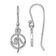 Rhodium Over Sterling Silver Polished Wave Dangle Earrings