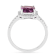 Purple Amethyst with Moissanite Accents Rhodium Over Sterling Silver
Asscher Cut Ring