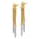 14K Two-tone Polished and Diamond-cut Beaded Dangle Post Earrings