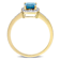 London Blue Topaz & Diamond 14K Yellow Gold Halo Ring 1.26ctw