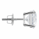 White Cubic Zirconia 14k White Gold Single Stud With Velvet Gift Box 1.50ctw