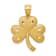 14K Yellow Gold Brushed Diamond-Cut Shamrock Pendant