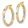 14k Yellow Gold and Rhodium Over 14k Yellow Gold Polished Diamond-Cut 1
1/16" Twisted Hoop Earrings