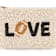 Shiraleah "LOVE" Glass Beaded Zip Pouch, Ivory Color