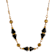 Yellow Base Metal Teardrop Glass Bead Collar Necklace 16 inch