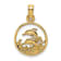14k Yellow Gold Two Dolphins in Circle Pendant
