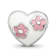Sterling Silver Enameled Heart with Pink Flowers Bead