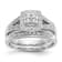Rhodium Over 14K White Gold Diamond Cluster Engagement Ring 0.50ctw