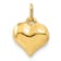 14k Yellow Gold 3D Polished and Diamond-Cut Puffed Heart pendant