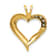14k Two-tone Gold Diamond Fancy Heart Pendant