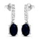 1.50ctw 14K White Gold Blue Sapphire and White Diamond Halo Earrings