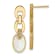 14K Yellow Gold Diamond and Mother of Pearl Chain Post Earrings