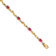 14k Yellow Gold and Rhodium Over 14k Yellow Gold Diamond and Oval Ruby Bracelet