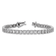 Rhodium Over Sterling Silver Polished Fancy Oval Cubic Zirconia Bracelet