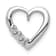 Rhodium Over 14k White Gold Diamond Heart Chain Slide Pendant