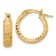 14k Yellow Gold Satin and Diamond-Cut 5/8" Criss Cross Hoop Earrings