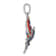 Rhodium Over Sterling Silver Polished Enameled Blue Stone Crab Pendant