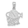 Rhodium Over 14k White Gold Textured Basketball in Net Pendant