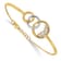 14k Yellow Gold and 14k White Gold Polished Diamond Triple Circle Bar Bracelet