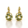 14K Yellow Gold Over Sterling Silver Prasiolite Round Drop Earrings