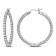 3.0ctw Created White Sapphire Hoop Earrings in Sterling Silver