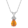 7x5mm Pear Shape Citrine with Diamond Accents 14k White Gold Pendant
With Chain