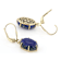 Lapis Lazuli Oval Dangle Earrings In 18K Gold Over Sterling Silver 14x10mm