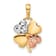14K Yellow Gold with Rose and White Rhodium Polished and Diamond-cut
Clover Pendant