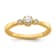 14K Yellow Gold Petite Beaded Edge Round Diamond Ring 0.24ctw