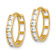 14k Yellow Gold 5/8" Hinged Hoop Earrings with Cubic Zirconia Stones